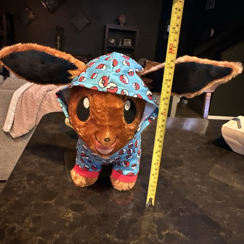 Build-A-Bear Pokemon Eevee Plush with Poke Ball Pajamas Hooded Sleeper 12 inch